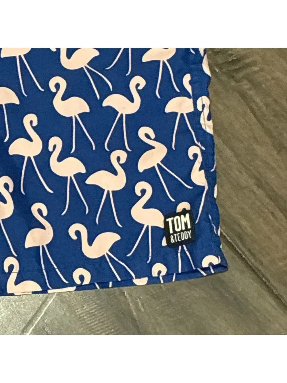 Tom & Teddy Rose Flamingos Classic Swim Shorts - Size Boys 11/12